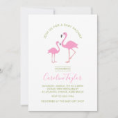 Roze Flamingo Waterverf Baby shower Kaart (Voorkant)