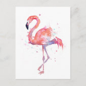 Roze Flamingo Waterverf Briefkaart (Voorkant)