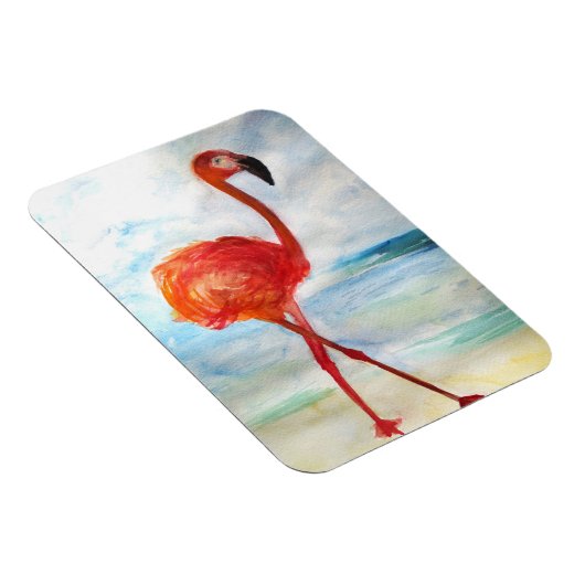 Roze Flamingo Waterverf Fotomagneet Magneet (Rechterzijde)
