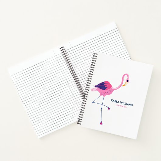Roze flamingo waterverf illustratie notitieboek (Binnen)