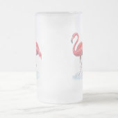 Roze flamingo, waterverf. matglas bierpul (Center)