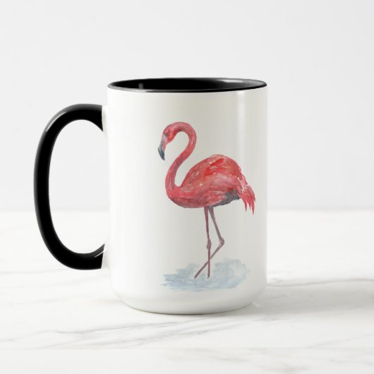 Roze flamingo, waterverf. mok (Links)