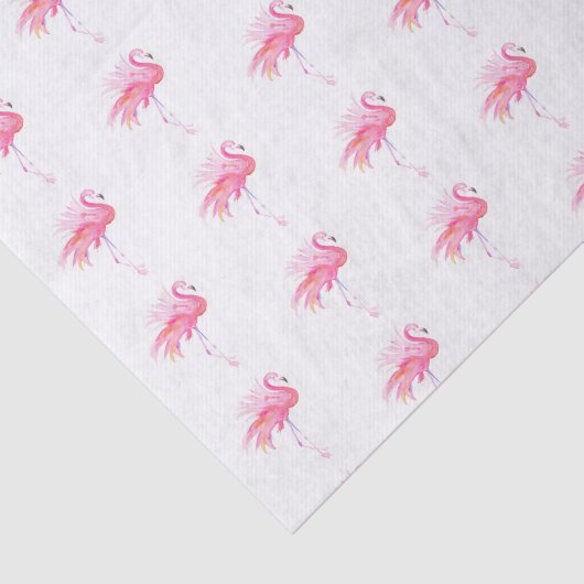 Roze Flamingo Waterverf Pattern Beach Tissuepapier (Detail)