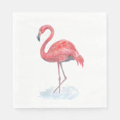 Roze flamingo, waterverf. servet (Voorkant)