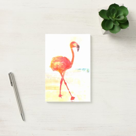 Roze Flamingo Waterverf Tekening Post-it Notities Post-it® Notes (Kantoor)