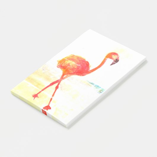 Roze Flamingo Waterverf Tekening Post-it Notities Post-it® Notes (Schuin)