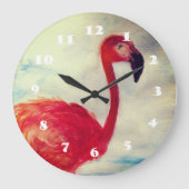Roze Flamingo Waterverf Wall klok (Voorkant)