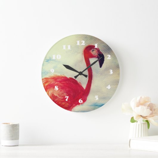 Roze Flamingo Waterverf Wall klok (Huis)