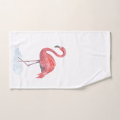Roze flamingo, waterverf. wasdoek bad handdoek (Handdoek)