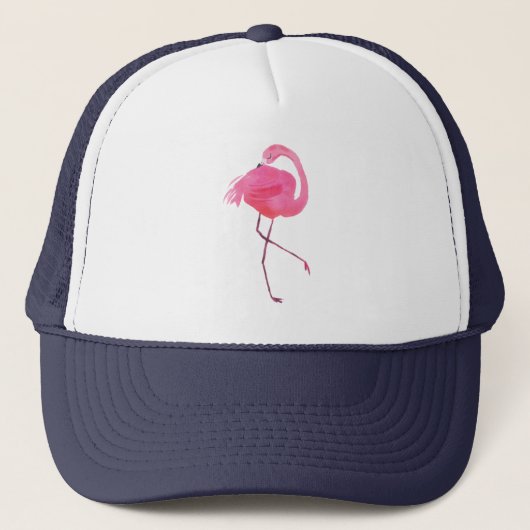 Roze Flamingo Waterverven Illustratie Trucker Pet (Voorkant)
