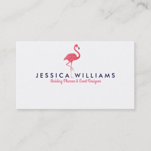Roze Flamingo Waterverven Illustratie Visitekaartje