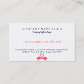 Roze Flamingo Waterverven Illustratie Visitekaartje (Achterkant)