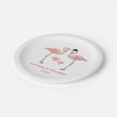 Roze Flamingo Weddenschap Bruggegraat Papieren Bordje (Gekanteld)