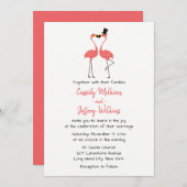 Roze flamingo Weddenschap Tropische zomervakantie Kaart (Voorkant / Achterkant)