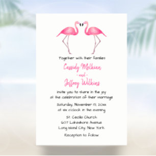 Roze flamingo Weddenschap Tropische zomervakantie Kaart