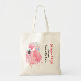 Roze Flamingo Wedding-gunst Canvas tas