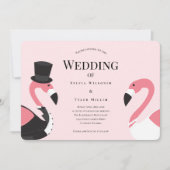 Roze Flamingo Wedding Kaart (Voorkant)