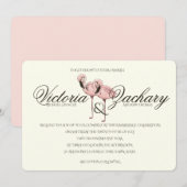Roze Flamingo Wedding Kaart (Voorkant / Achterkant)