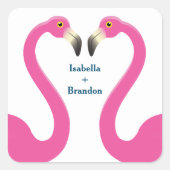 Roze Flamingo Wedding Sticker (Voorkant)