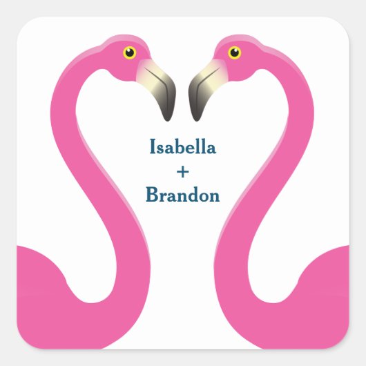Roze Flamingo Wedding Sticker (Voorkant)