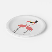 Roze Flamingo Wedding Vrijgezellenfeest Love Luau Papieren Bordje (Gekanteld)
