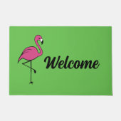Roze flamingo Welkom Mat Doormat Rug (Voorkant)