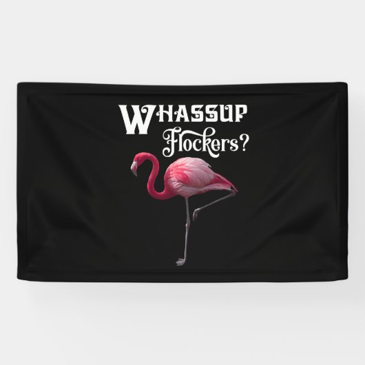 Roze Flamingo - Whassup Flockers_ Spandoek (Horizontaal)