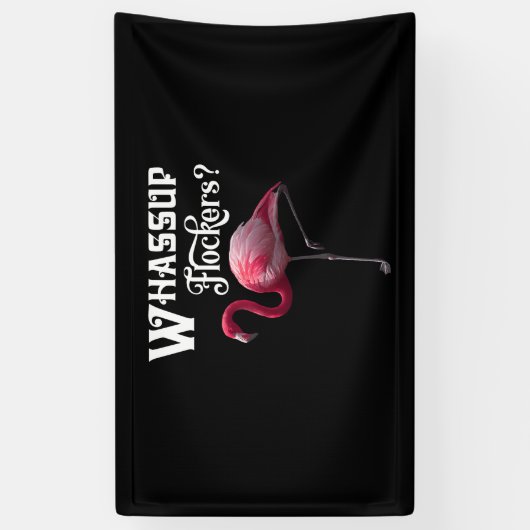 Roze Flamingo - Whassup Flockers_ Spandoek (Verticaal)