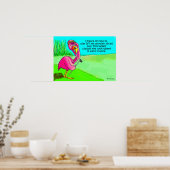 Roze Flamingo Whimsical Golf Ball Lost Humor Poste Poster (Keuken)