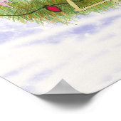 Roze Flamingo Whimsical Merry kerstPoster Poster (Hoek)