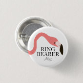 Roze flamingo Whimsy Ring Bearer Ronde Button 3,2 Cm (Voorkant /achterkant)