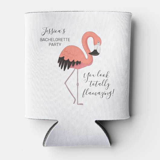 Roze Flamingo White Flamazing Bachelorette Party B Blikjeskoeler (Voorkant)