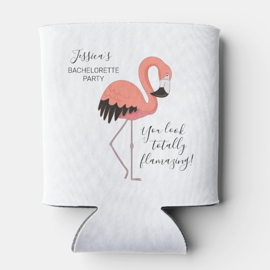 Roze Flamingo White Flamazing Bachelorette Party B Blikjeskoeler (Achterkant)