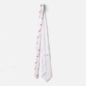Roze Flamingo White Stropdas (Achterkant)