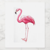 Roze Flamingo Wijn Etiket (Enkel label)