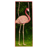 Roze Flamingo Wijn Gift Bag Wijn Cadeautas (Achterkant)