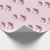 Roze Flamingo Wijndrinker Grappig Patroon Cadeaupapier (Hoek)