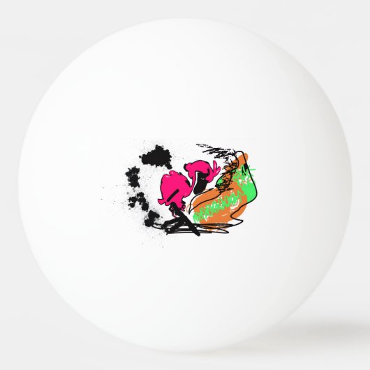 Roze flamingo WILDONE Pingpongbal (Voorkant)