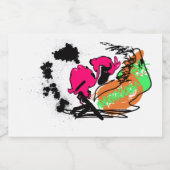 Roze flamingo WILDONE Sparkling Wijnetiket (Enkel label)