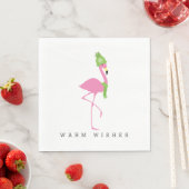 Roze Flamingo Winter Kerst Servetten (Insitu)