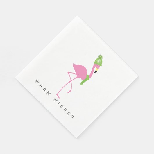 Roze Flamingo Winter Kerst Servetten (Hoek)