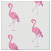  roze flamingo, witte achtergrond stof (Close Up)