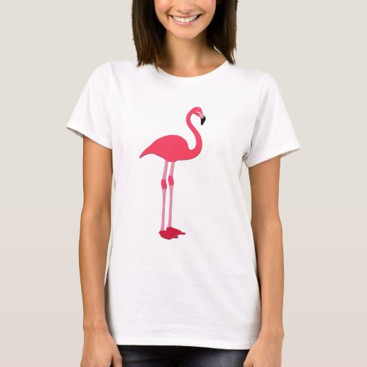 Roze Flamingo Women's Light Colored T-Shirt (Voorkant)