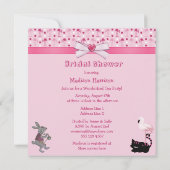 Roze Flamingo Wonderland Tea Party Vrijgezellenfee Kaart (Achterkant)