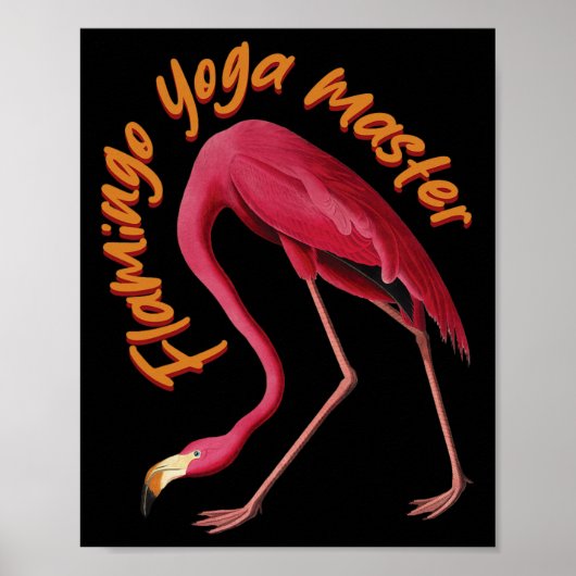 Roze Flamingo Yoga  Poster (Voorkant)