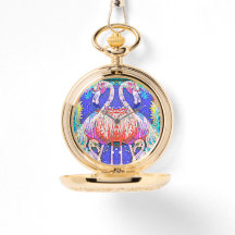 Roze flamingo zakhorloge