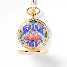 Roze flamingo zakhorloge horloge