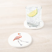 Roze Flamingo Zandsteen Onderzetter (Zijkant)