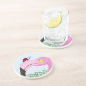  roze flamingo zandsteen onderzetter (Zijkant)