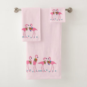 Roze Flamingo Zeester Tropische Bad Handdoek Set